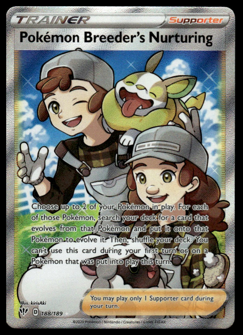 Pokemon TCG Pokemon Breeder's Nurturing (Full Art) #188/189 Darkness Ablaze