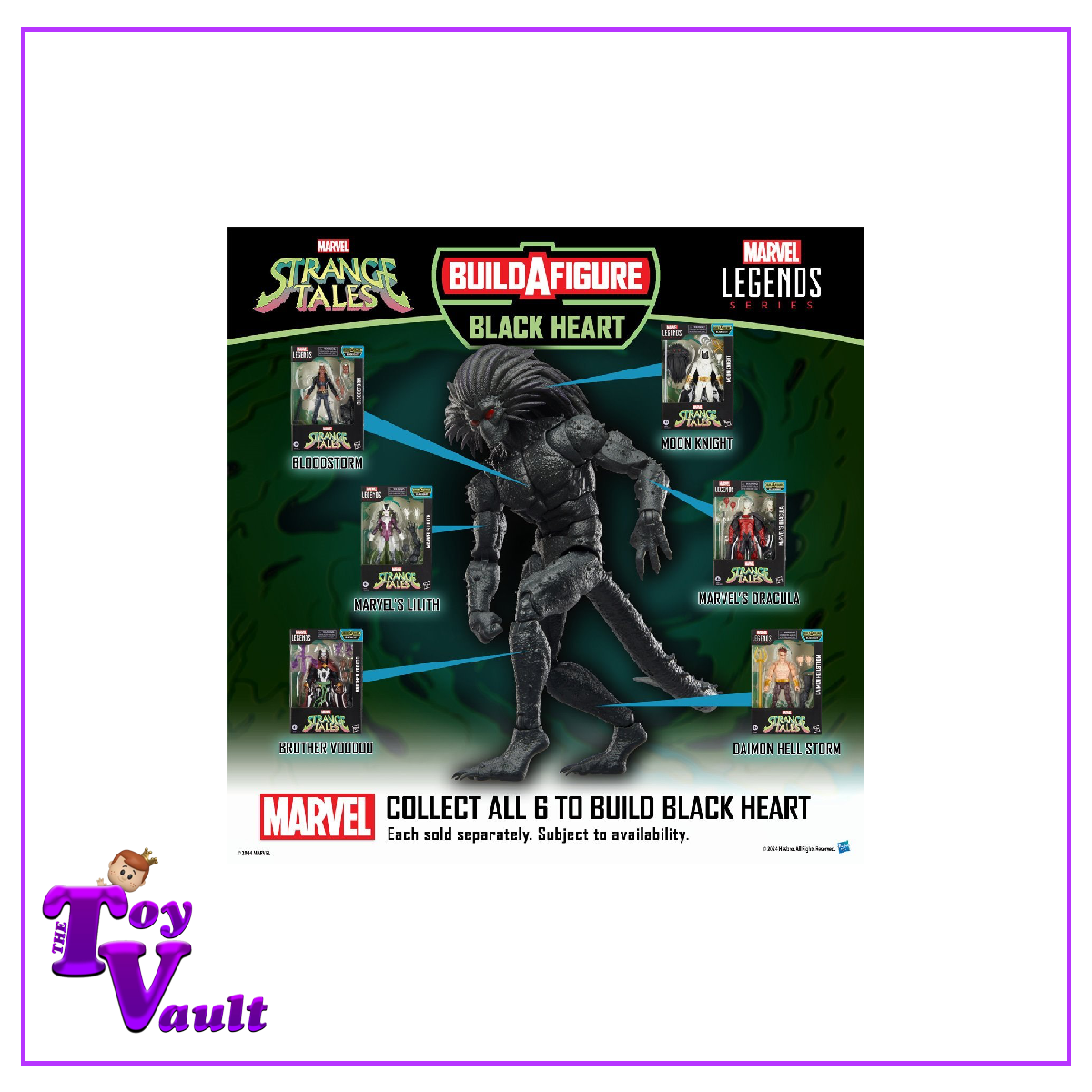 Hasbro Marvel Legends Strange Tales - Moon Knight 6-Inch Action Figure (Blackheart Build-a-Wave)