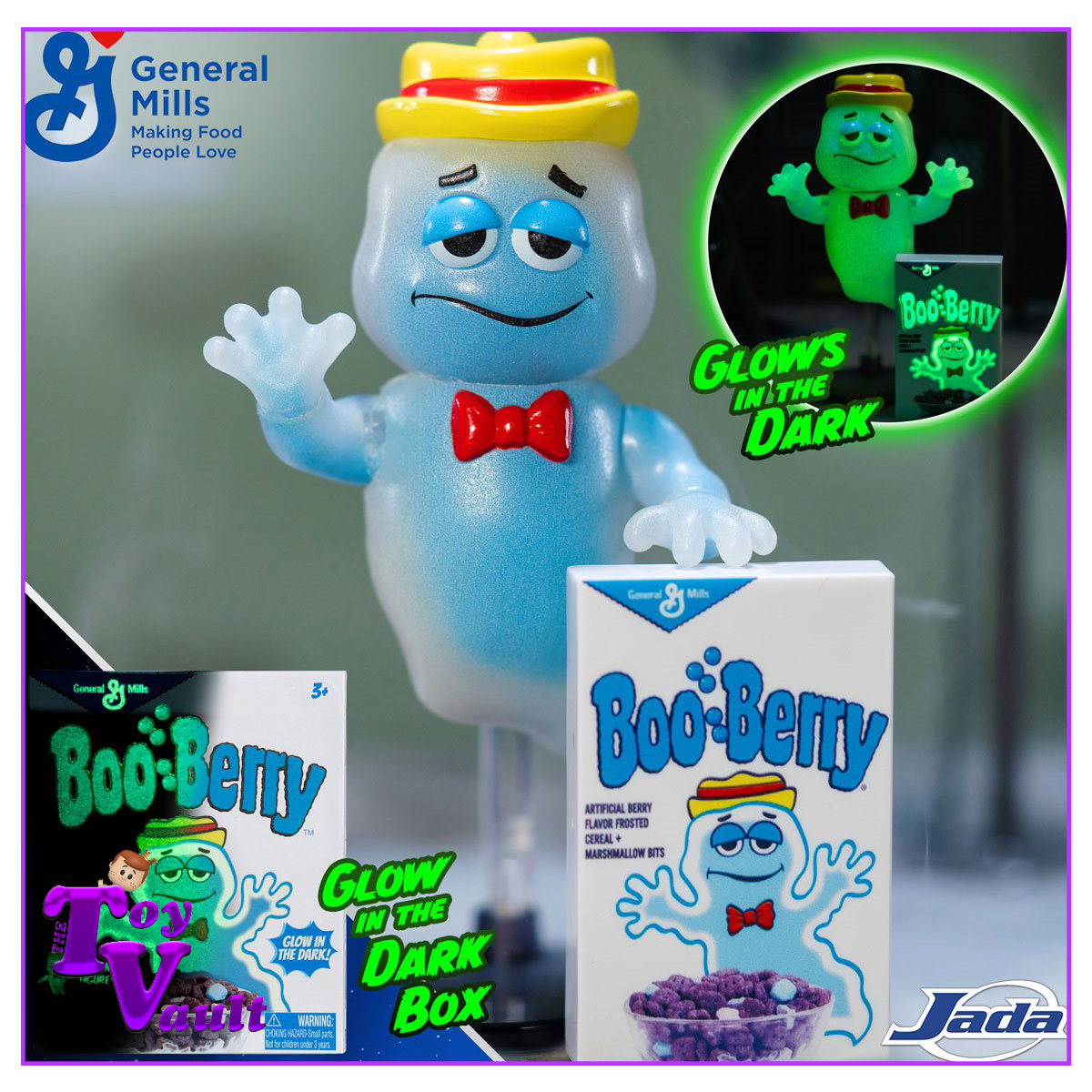 Jada Toys Icons General Mills - Boo Berry (Glow in the Dark) 6 Inch Scale Action Figure Exclusive