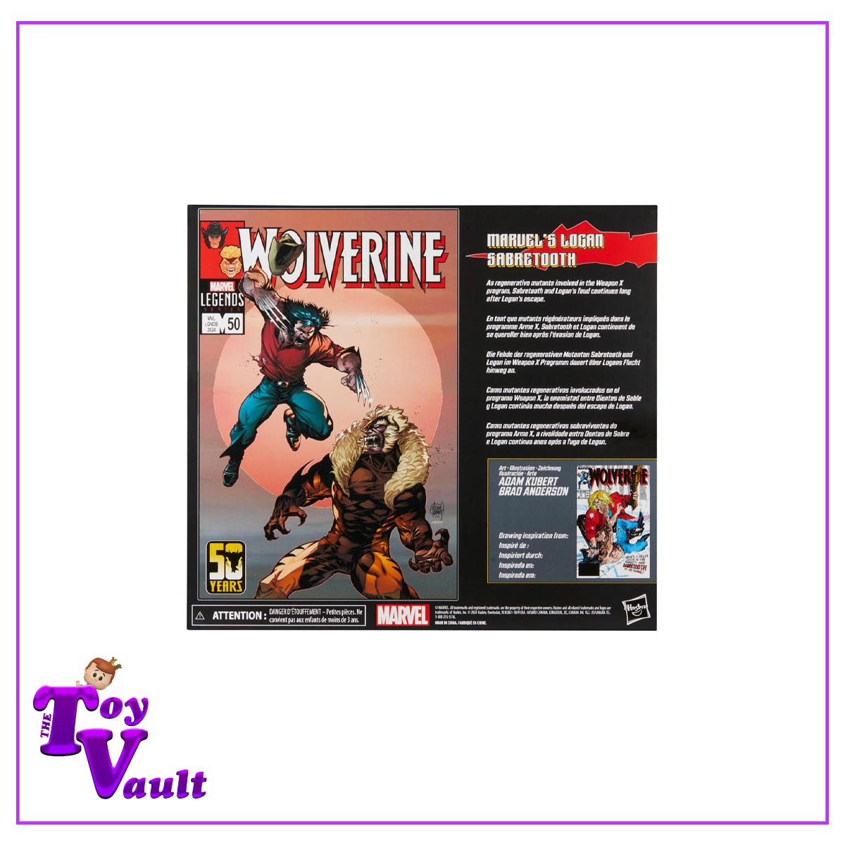 Hasbro Marvel Legends X Men Wolverine 50th - Logan vs Sabretooth (2 Pack) 6 Inch Action Figures