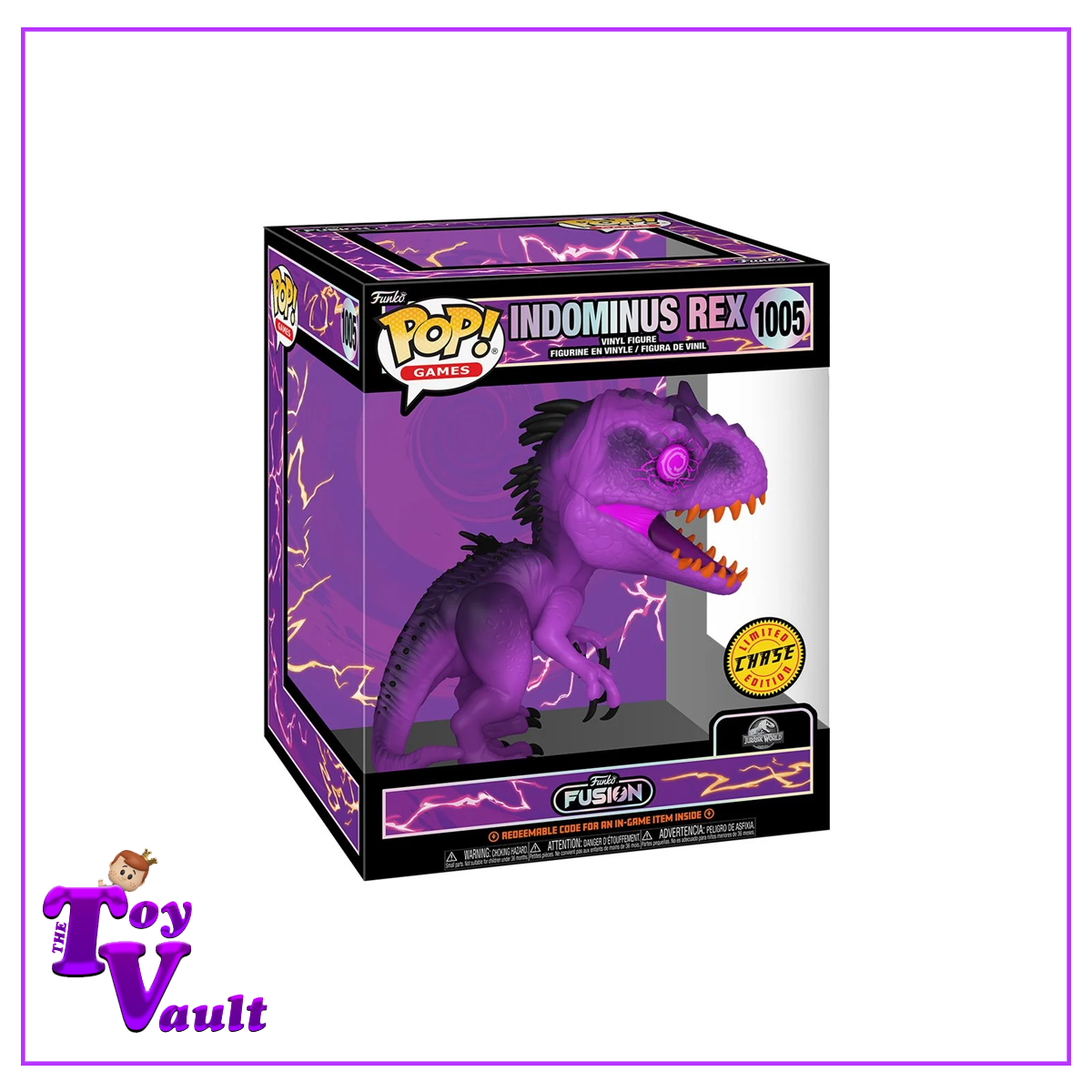 Funko Fusion Pop! Movies Jurassic Park - Indominus Rex #1005 Purple Chase (6-inch) with Digital Token