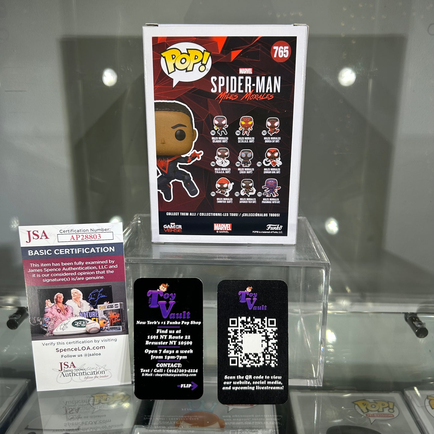 Funko Pop! Marvel Spider Man - Miles Morales (Classic Suit) #765 Unmasked CHASE Signed by Shameik Moore