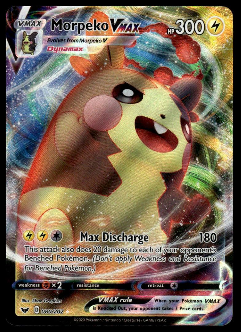 Pokemon TCG Morpeko VMAX #080/202 SWSH01: Sword & Shield Base Set