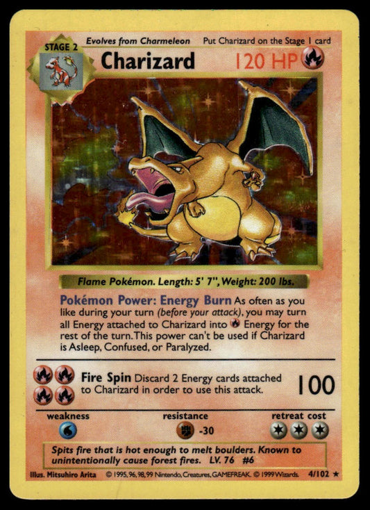 Pokemon TCG Charizard #004/102 Base Set (Shadowless)