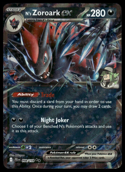 Pokemon TCG N's Zoroark ex #098/159 SV09: Journey Together