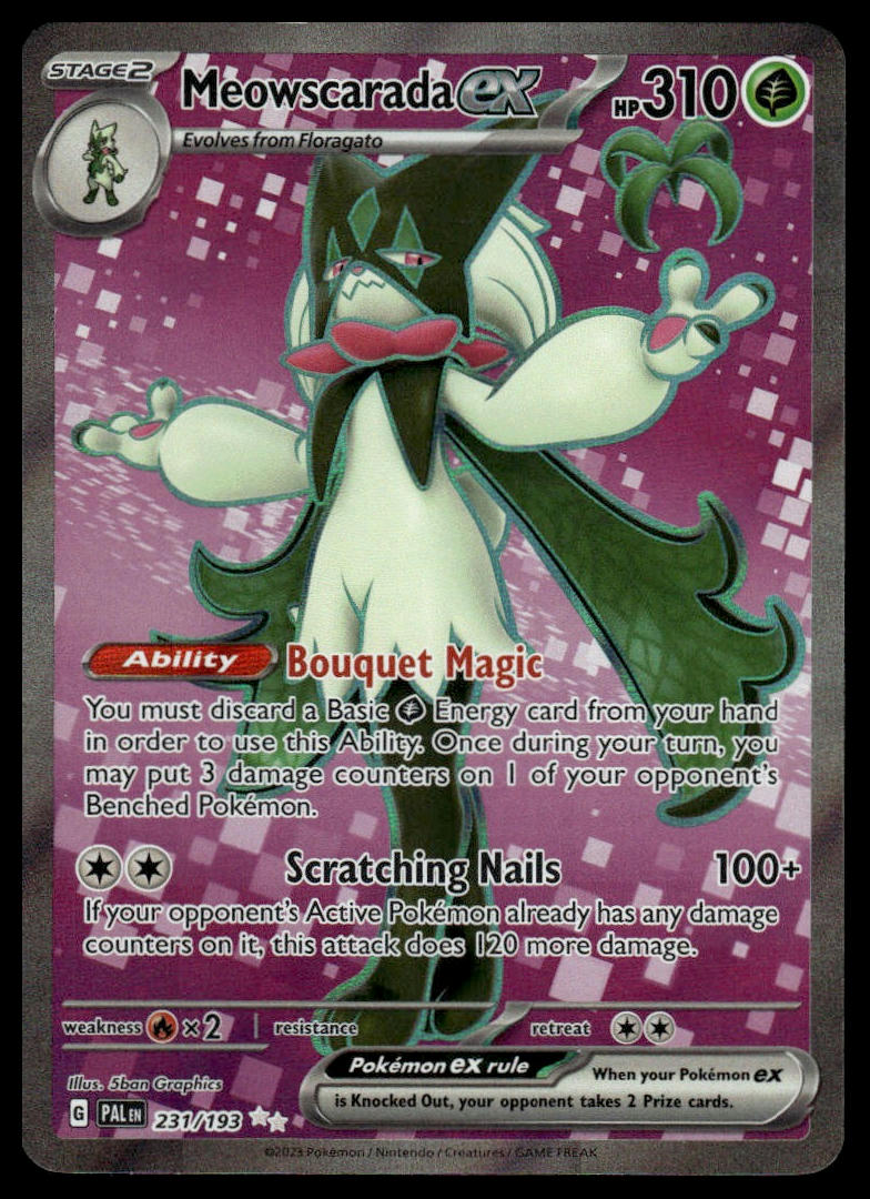 Pokemon TCG Meowscarada ex #231/193 SV02: Paldea Evolved