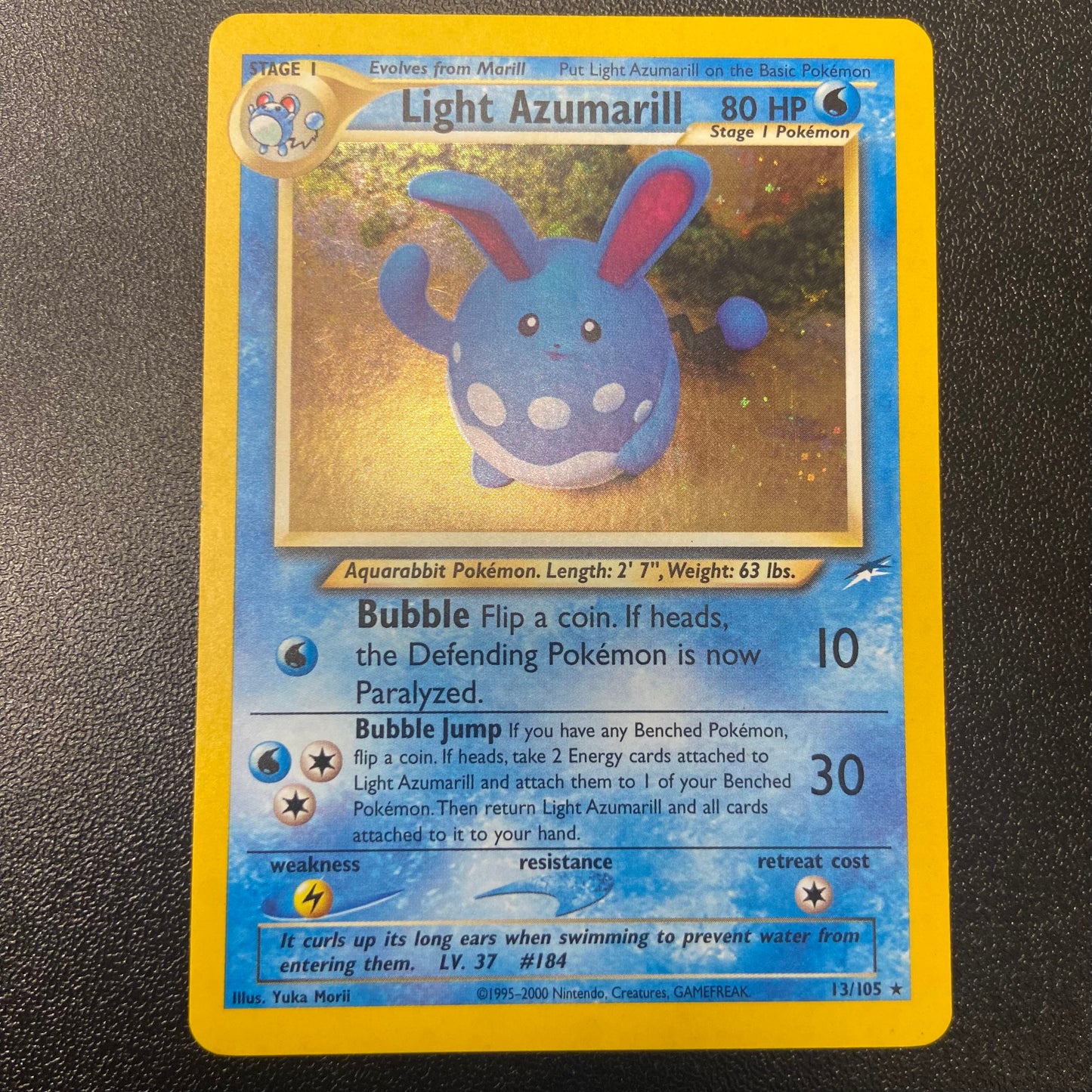 Pokemon TCG Light Azumarill Holofoil 13/105 Neo Destiny