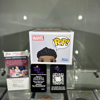 Funko Pop! Marvel Spider Man - Miles Morales (Unmasked) #1233 Target Exclusive Signed by Shameik Moore