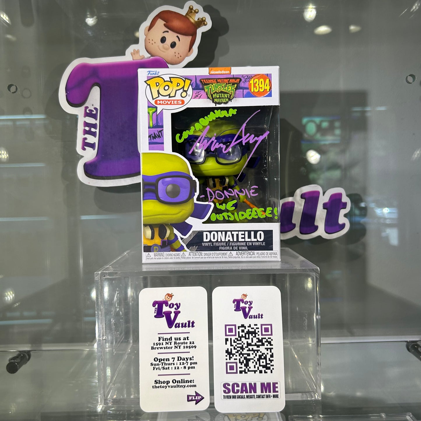 [SOLD 7.19.24] Funko Pop! Movies Teenage Mutant Ninja Turtles Mutant Mayhem - Donatello #1394 Signed by Micah Abbet