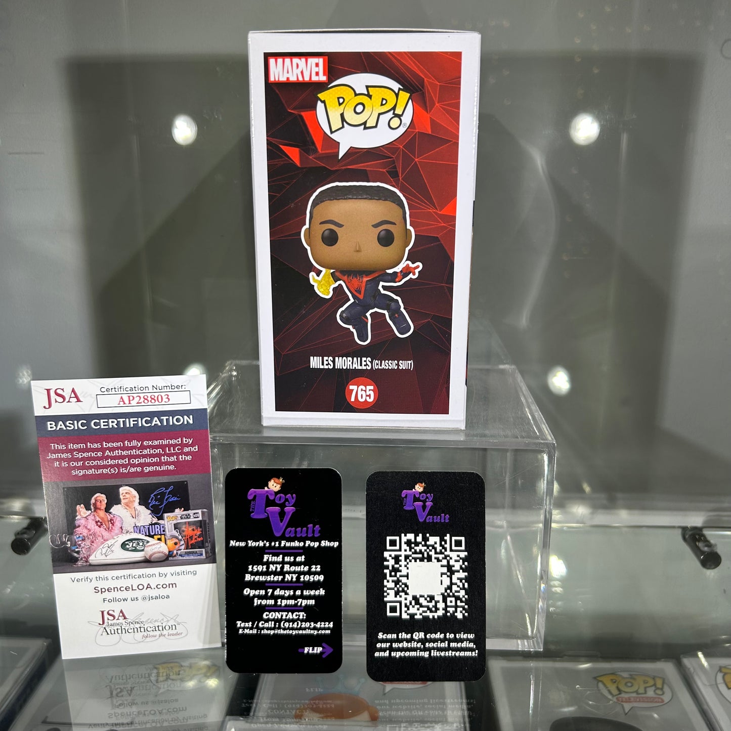 Funko Pop! Marvel Spider Man - Miles Morales (Classic Suit) #765 Unmasked CHASE Signed by Shameik Moore