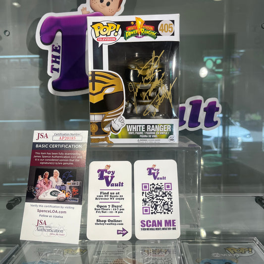 [SOLD 7.28.24] Funko Pop! Television Power Rangers - White Ranger #405 Signed by Jason David Frank