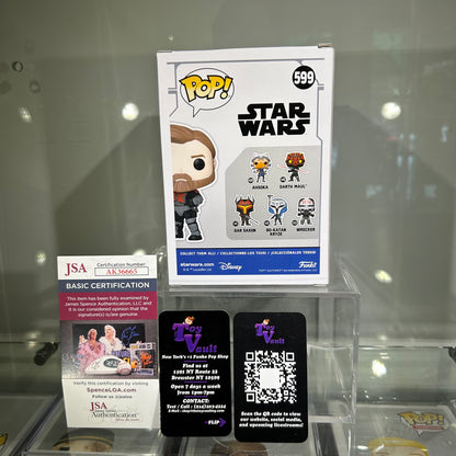 Funko Pop! Star Wars The Clone Wars - Obi Wan Kenobi #599 Signed by James Arnold Taylor Entertainment Earth Exclusive