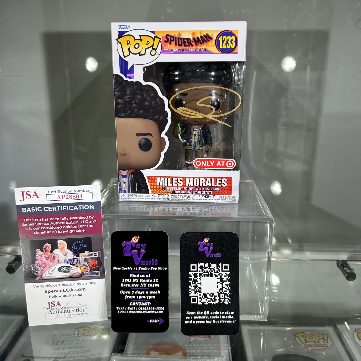 Funko Pop! Marvel Spider Man - Miles Morales (Unmasked) #1233 Target Exclusive Signed by Shameik Moore