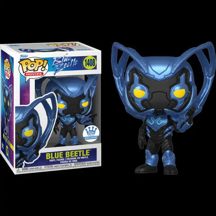 Funko Pop! DC Heroes Blue Beetle - Blue Beetle #1408 Metallic Funko Shop Exclusive