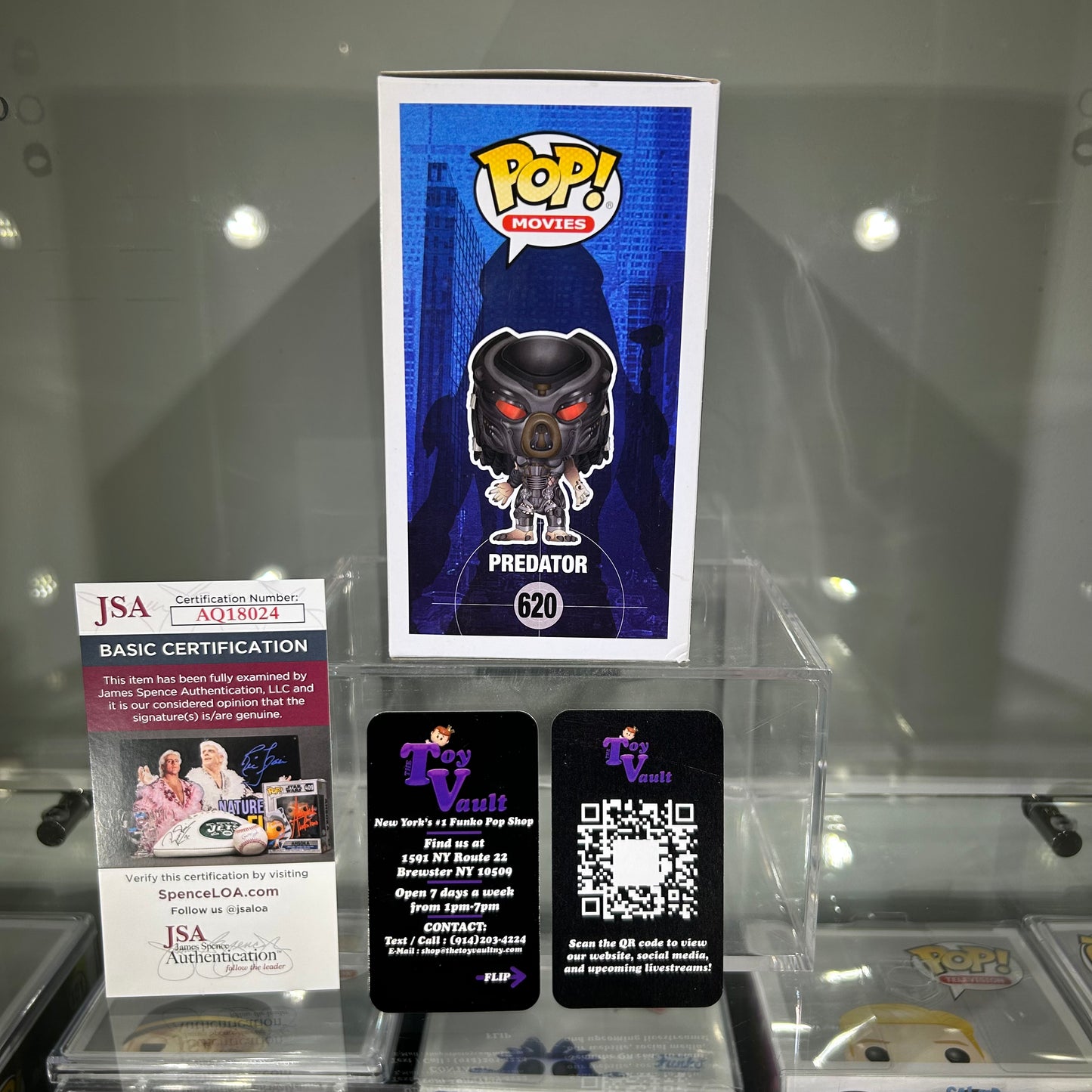 [SOLD 7.20.24] Funko Pop! Movies Predator - Error Fugitive Predator #620 CHASE Signed by Carey Jones