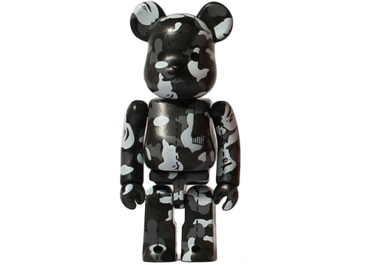 Medicom BE@RBRICK A Bathing Ape 28th Anniversary Camo #3 Black / Gray Bearbrick (100%)