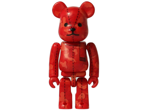 Medicom BE@RBRICK A Bathing Ape 28th Anniversary Camo #3 Red / Orange Bearbrick (100%)