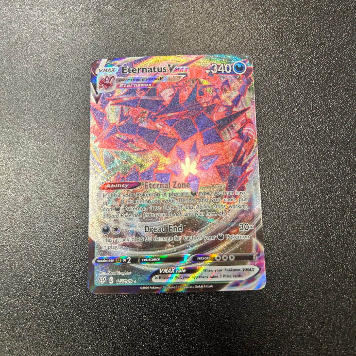 Pokemon TCG Eternatus VMAX Full Art 117/189