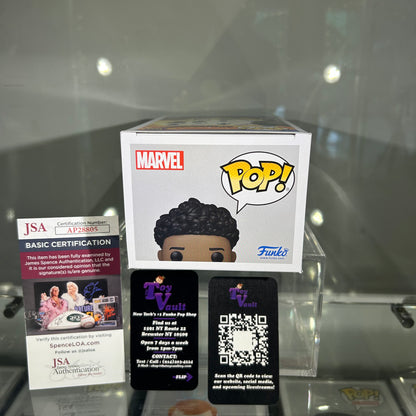 Funko Pop! Marvel Spider Man - Miles Morales (Unmasked) #1233 Target Exclusive Signed by Shameik Moore