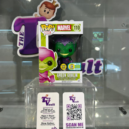 Funko Pop! Marvel Spider Man Villains - Green Goblin #110 Glow in the Dark 2016 San Diego Comic Con Exclusive