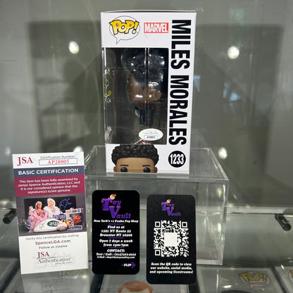 Funko Pop! Marvel Spider Man - Miles Morales (Unmasked) #1233 Target Exclusive Signed by Shameik Moore