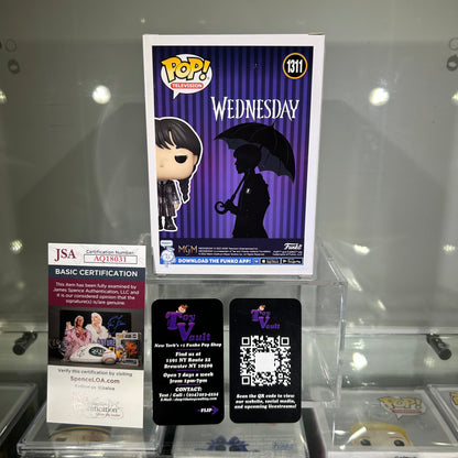 Funko Pop! Television Wednesday - Wednesday Addams in Uniform (Metalic) #1311 Signed by Christina Ricci Hot Topic Exclusive