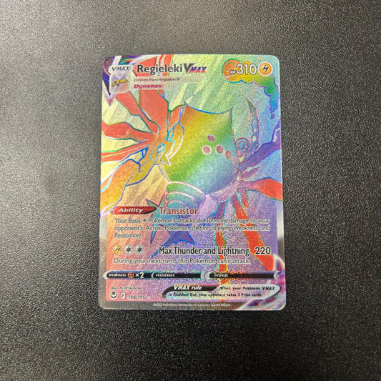 Pokemon TCG Regieleki VMAX Rainbow 198/195