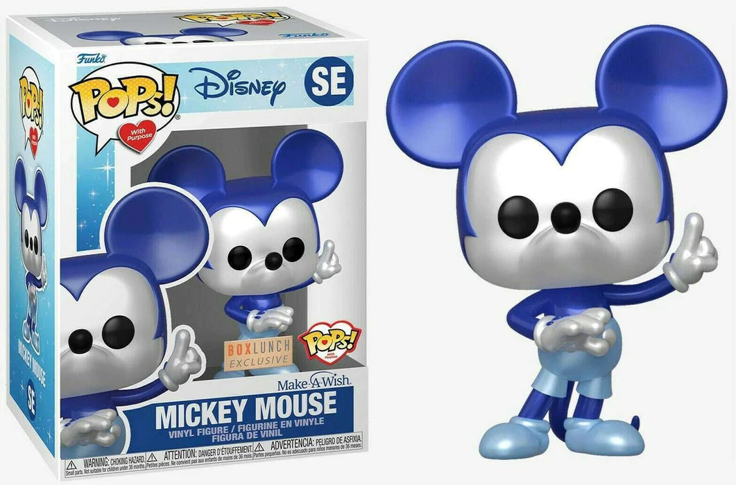 Funko Pop! Disney Make a Wish - Mickey Mouse (Blue Metallic) SE Pops with Purpose BoxLunch Exclusive