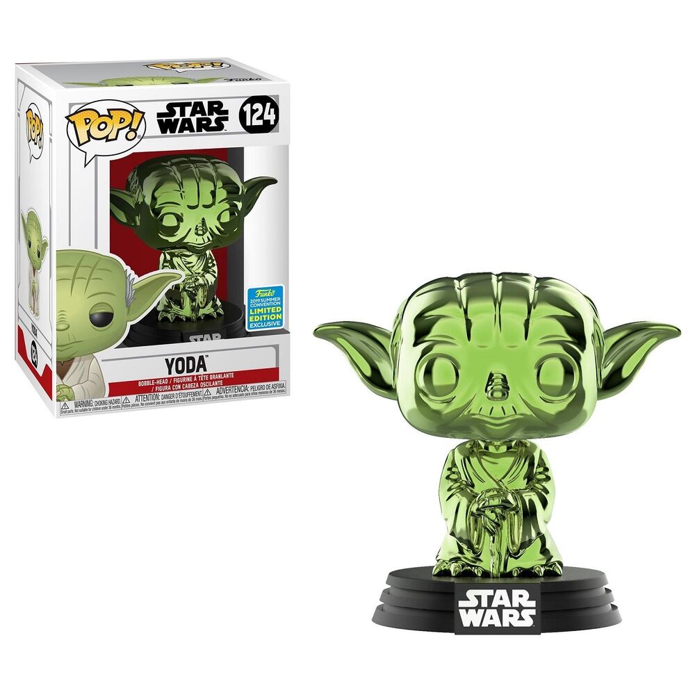 Funko Pop! Star Wars - Yoda Green Chrome #124 2019 SDCC Shared Exclusive