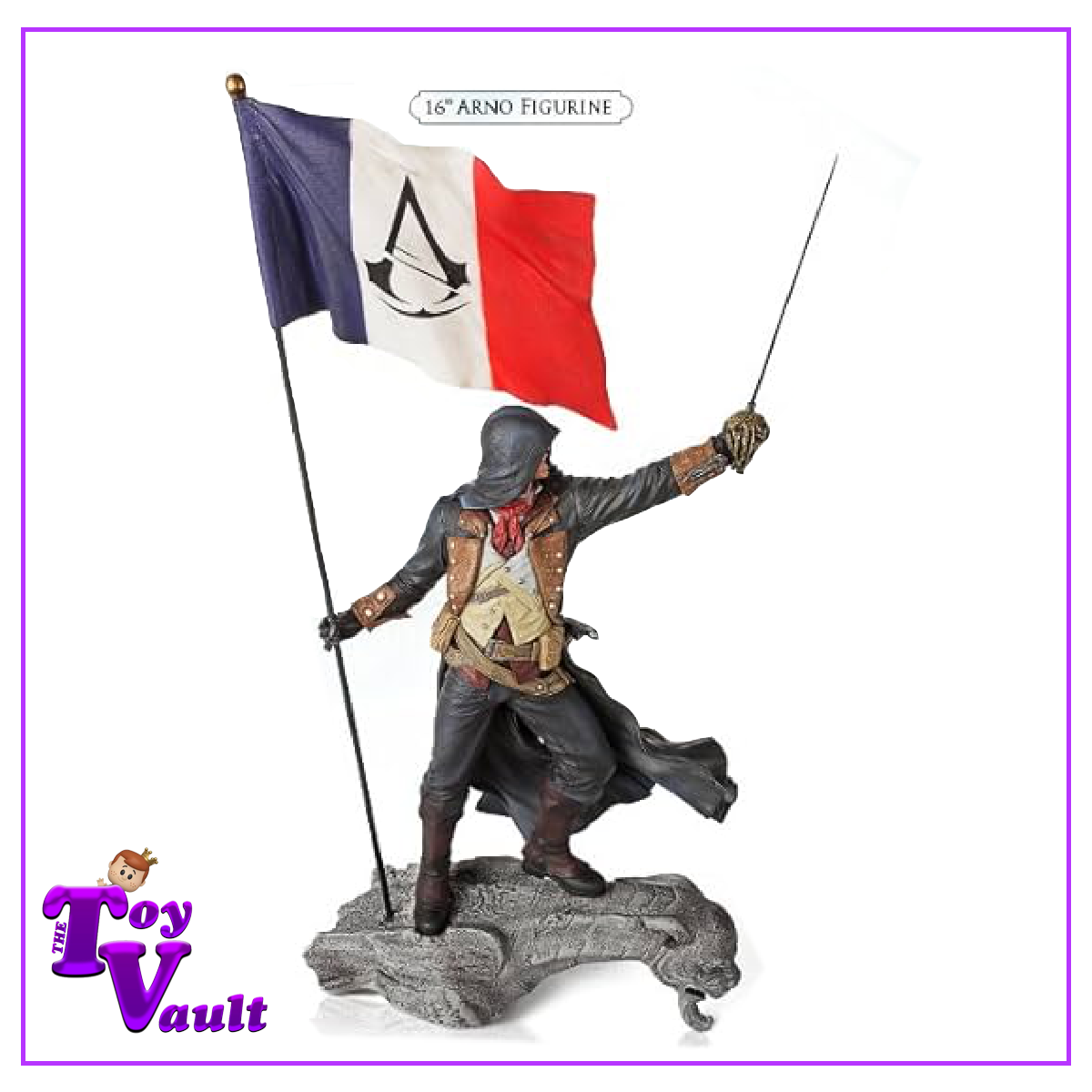 Ubisoft Pure Arts 2014 Games Assassin's Creed Arno Dorian with French Flag 16-inch Statue