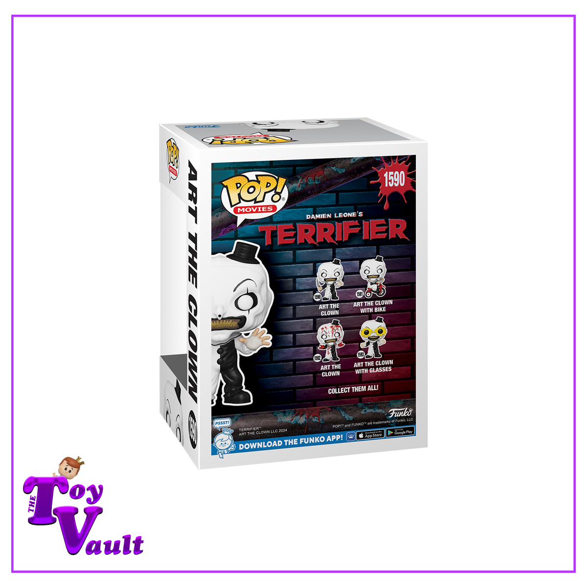 Funko Pop! Horror Movies Terrifier - Art the Clown Set of 3 (Art with Knife #1590, Art on Bike #1591, Bloody Art #1592) Preorder