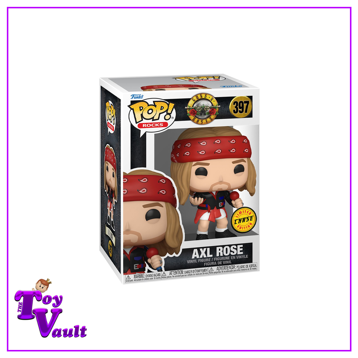 Funko Pop! Music Guns N Roses - Axl Rose (1992) #397 Black / Red Chase + Common Bundle