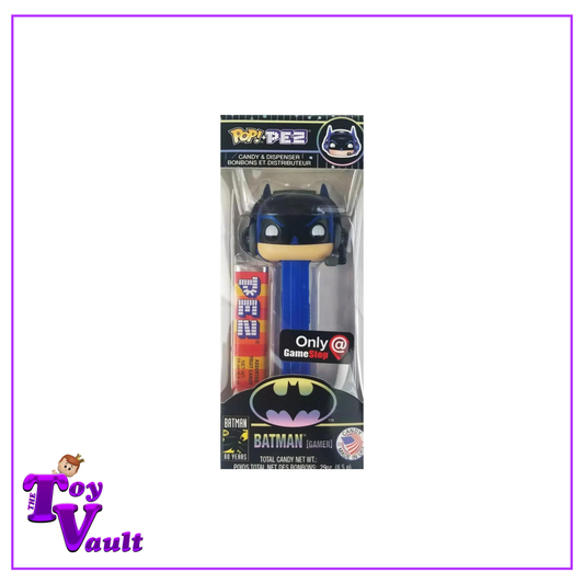 Funko Pop! Pez DC Heroes - Batman (Gamer) Pez Candy + Dispenser GameStop Exclusive