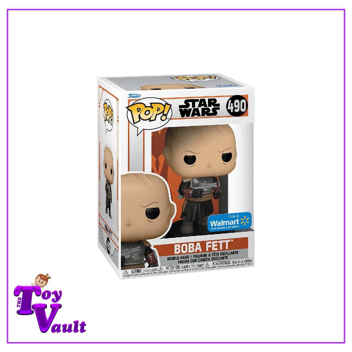 Funko Pop! Star Wars The Mandalorian - Boba Fett (Unmasked) #490 Walmart Exclusive