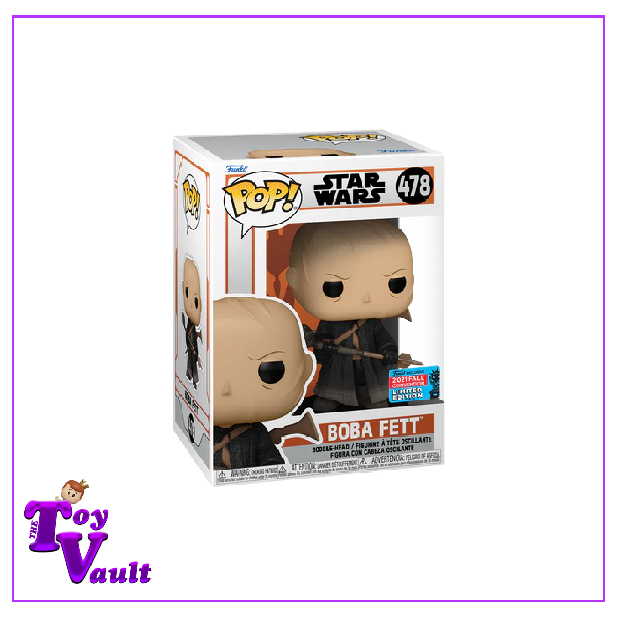 Funko Pop! Star Wars The Mandalorian - Boba Fett (Unmasked) #478 NYCC Shared Exclusive