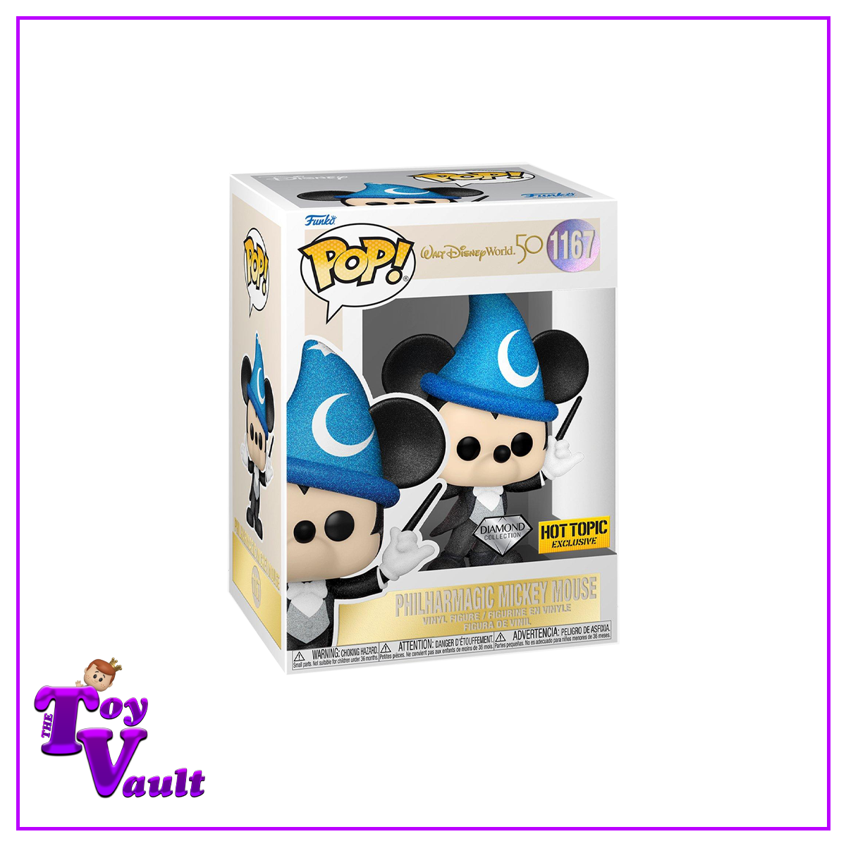 Funko Pop! Disney World 50th Anniversary - Philharmagic Mickey Mouse #1167 Diamond Hot Topic Exclusive