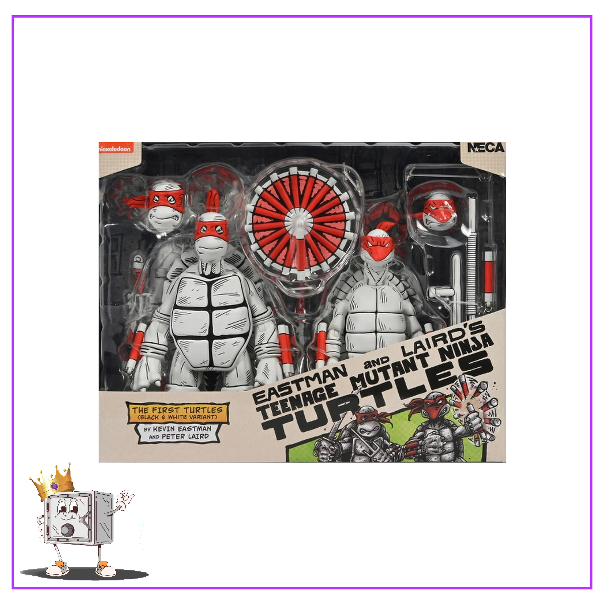 Neca Television Nickelodeon Teenage Mutant Ninja Turtles The First Turtles Black and White Variant Action Figure 2 Pack