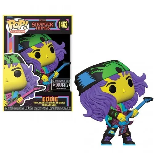 Funko Pop! Television Stranger Things - Eddie with Guitar #1462 Blacklight Entertainment Earth Exclusive