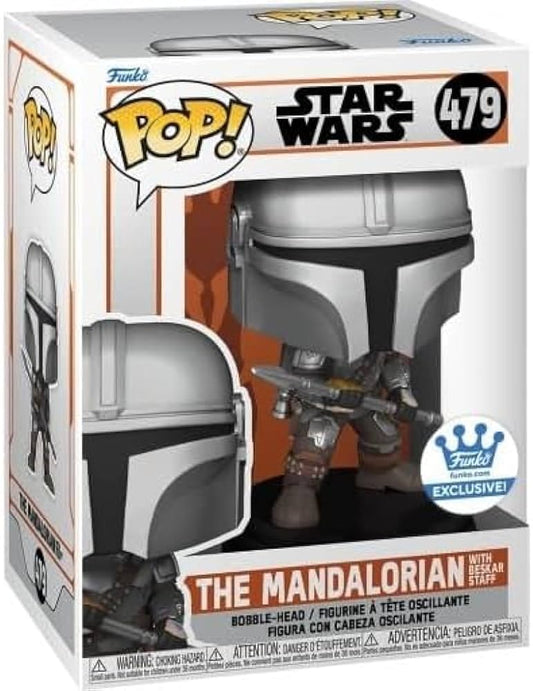 Funko Pop! Star Wars Mandalorian - The Mandalorian with Beskar Staff #479 Funko Shop Exclusive