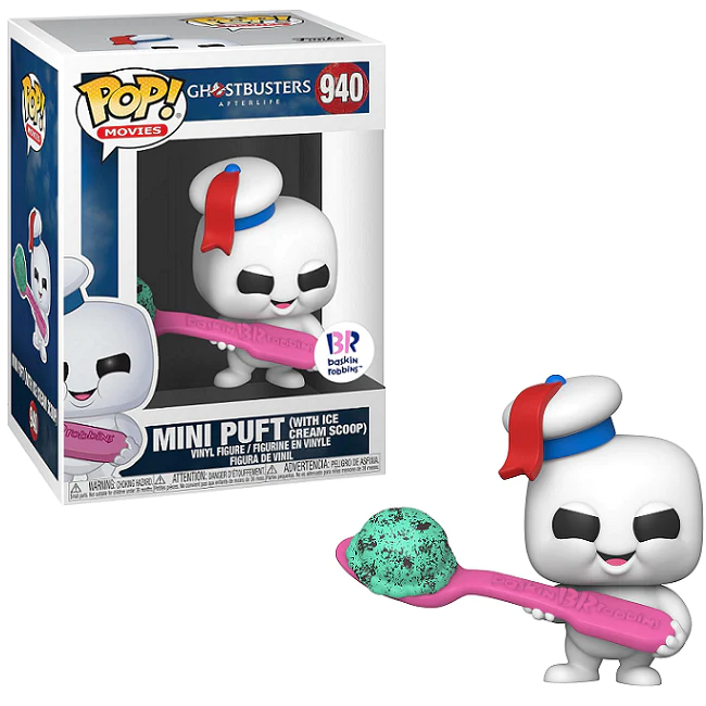 Funko Pop! Movies Ghostbusters - Mini Puft with Ice Cream Scoop #940 Baskin Robbins Exclusive