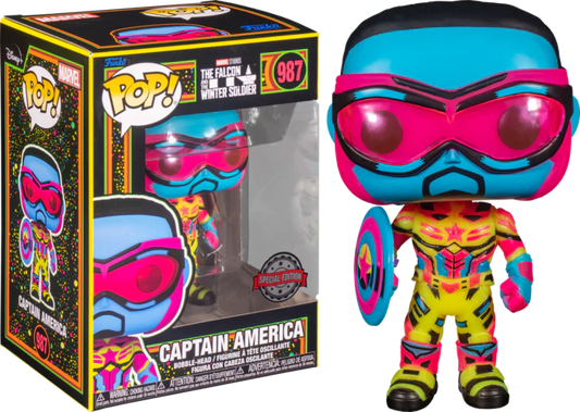 Funko Pop! Marvel The Falcon & Winter Soldier - Captain America Blacklight #987 Special Edition Exclusive