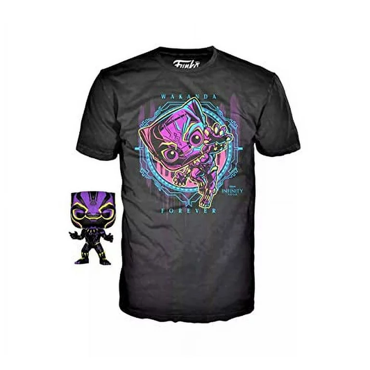 Funko Pop! Marvel Infinity Saga - Black Panther Blacklight Pop and Tee Set Target Exclusive