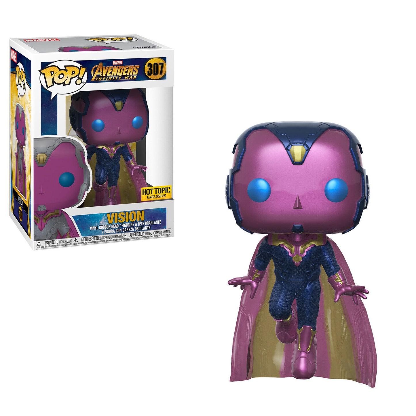 Funko Pop! Marvel Infinity War - Vision #307 Metallic Hot Topic Exclusive