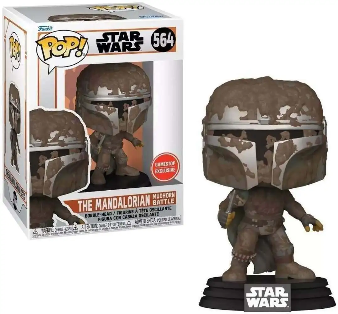 Funko Pop! Star Wars Mandalorian - The Mandalorian Mudhorn Battle #564 GameStop Exclusive