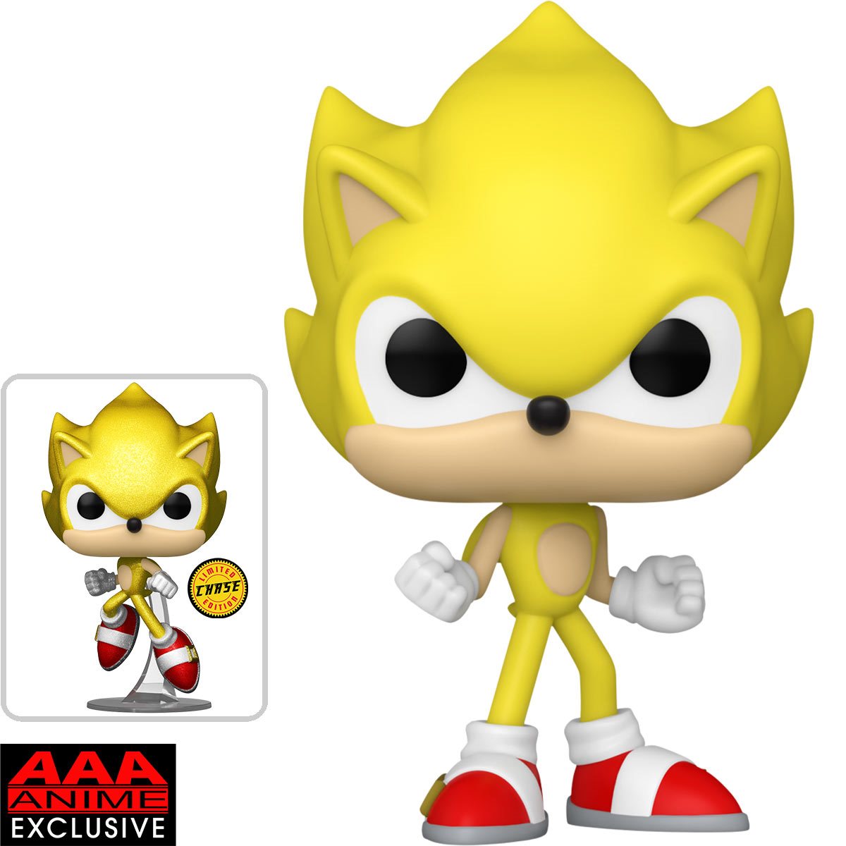 Funko Pop! Games Sonic the Hedgehog - Super Sonic #923 with Metallic Glitter Chase AAA Anime Exclusive