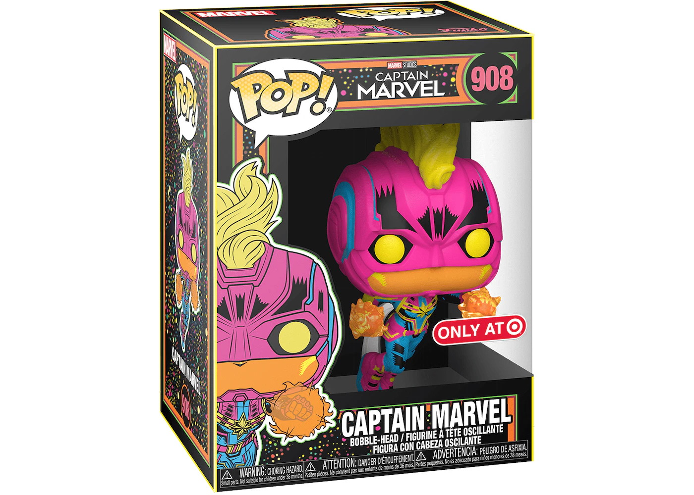 Funko Pop! Marvel Captain Marvel - Captain Marvel #908 Black Light Target Exclusive