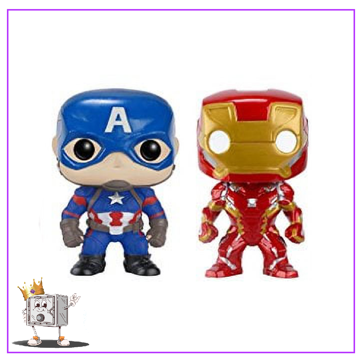 Funko Pop! Marvel Avengers Civil War - Captain America & Iron Man (2 Pack) Metallic FYE Exclusive