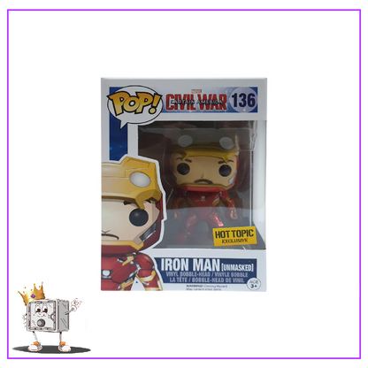 Funko Pop Marvel Captain America Civil War Iron Man Unmasked 136 The Toy Vault NY