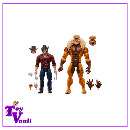 Hasbro Marvel Legends X Men Wolverine 50th - Logan vs Sabretooth (2 Pack) 6 Inch Action Figures