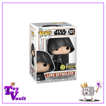 Funko Pop! Star Wars The Mandalorian - Luke Skywalker #501 Glow in the Dark Entertainment Earth Exclusive